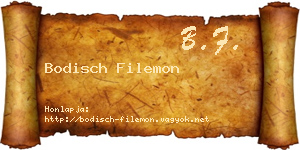 Bodisch Filemon névjegykártya